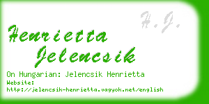 henrietta jelencsik business card